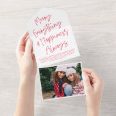 Script moderne Carte photo de vacances blanc et ro (Déchirure)