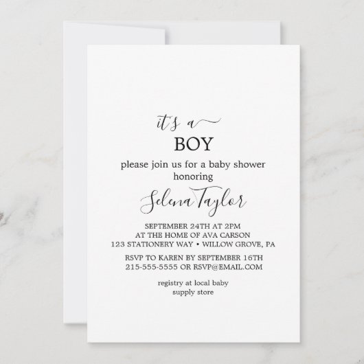 Script moderne | C'est une invitation pour Baby sh (Devant)