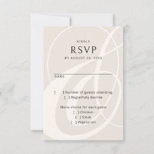 Script moderne Champagne Ampersand Wedding RSVP