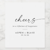 Script moderne Chefs Mariage Étiquettes de vin (Étiquettes simples)