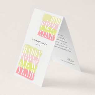 Script moderne coloré Nouveau An Fête Carte pliée