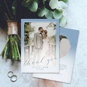 Script moderne Dusty Bleu Merci Mariage 2 Photo