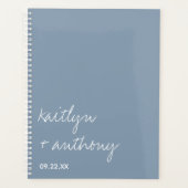 Script moderne Dusty bleu minimaliste Mariage (Devant)