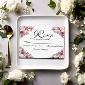 Script moderne Dusty rose Floral Mariage carte RSV