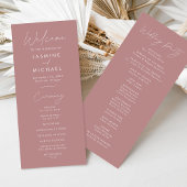Script moderne Dusty Rose Wedding Programme