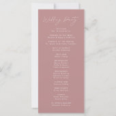 Script moderne Dusty Rose Wedding Programme (Dos)