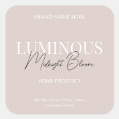 Script moderne élégant Étiquette de produit Beige (Devant)