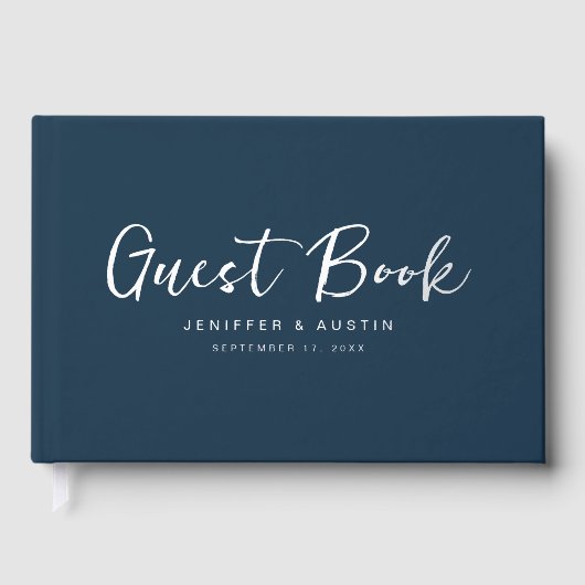 Script moderne Elégant Mariage bleu marine (Recto)