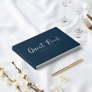 Script moderne Elégant Mariage bleu marine