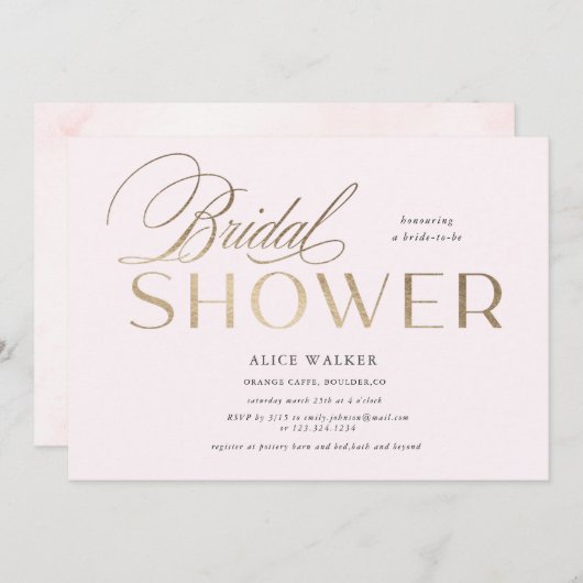 script moderne élégante invitation à la douche nup (Devant / Derrière)