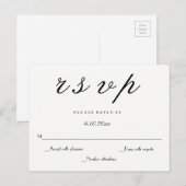 Script moderne élégante mariage rsvp cartes postal (Devant / Derrière)