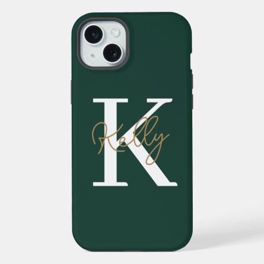 Script moderne Emerald Green Monogram (Verso)