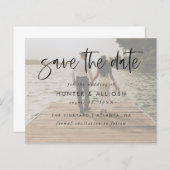 Script Moderne Enregistrer La Date | Flyer budgéta (Devant / Derrière)