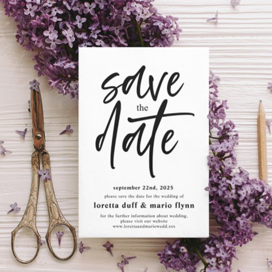 Script moderne Enregistrer la date Invitation