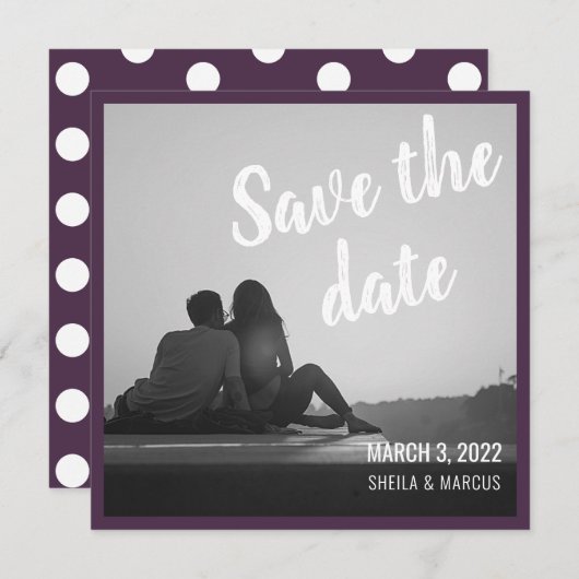 Script Moderne Enregistrer Le Carte photo Mariage  (Devant / Derrière)