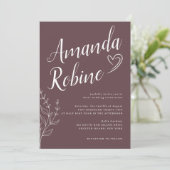 Script moderne et Faire-part de mariage Feuille (Debout devant)