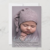 Script moderne Faire-part bébé garçon (Devant)