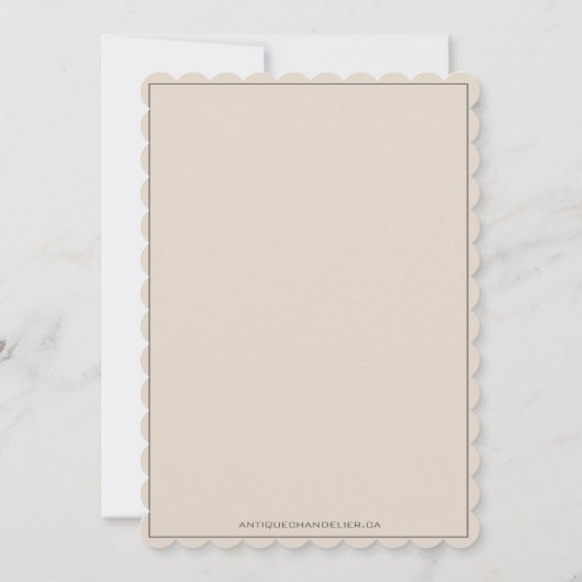 Script moderne Faire-part de mariage beige et gris (Dos)