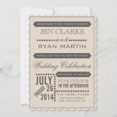 Script moderne Faire-part de mariage beige et gris (Devant)