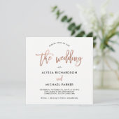 Script moderne | Faire-part de mariage or rose (Debout devant)