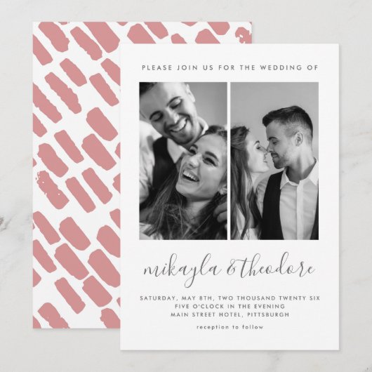Script moderne Faire-part de mariage photo (Devant / Derrière)