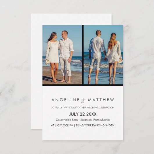 Script moderne Faire-part de mariage photo (Devant / Derrière)