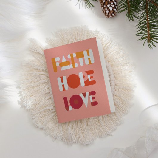 Script moderne Faith Hope Love Carte photo de vaca