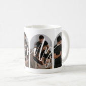 Script moderne Famille Photo Café Mug (Devant droit)