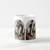 Script moderne Famille Photo Café Mug (Centre)