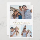 Script moderne Famille Photo Carte de vacances (Devant / Derrière)