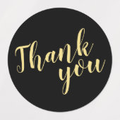 Script moderne Gold Wedding Favor Merci Étiquettes (Design 2)