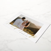 Script moderne Happy Holidays Foil Carte photo (Rotation)