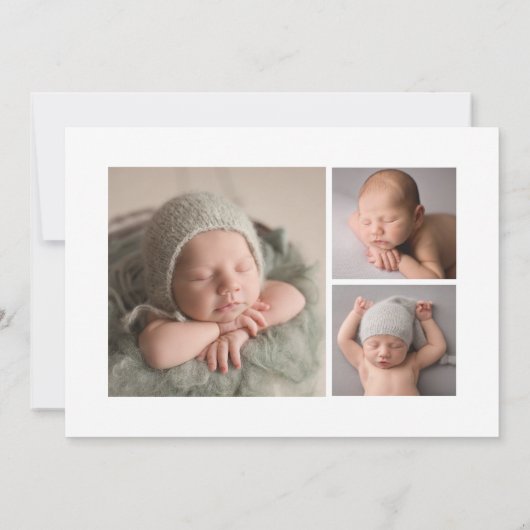 Script moderne Hello Faire-part de naissance photo (Dos)