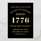 Script Moderne Invitation Anniversaire Noir Et Or (Recto)