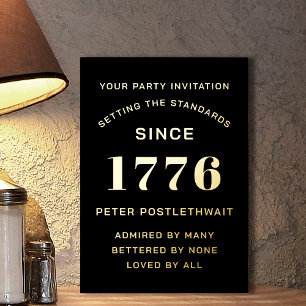 Script Moderne Invitation Anniversaire Noir Et Or