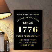 Script Moderne Invitation Anniversaire Noir Et Or