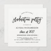 Script moderne | Invitation de la fête de graduati (Devant / Derrière)