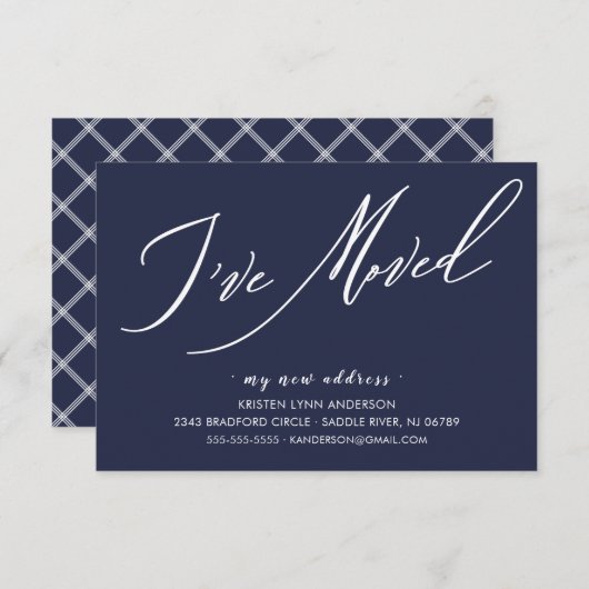 Script moderne J'ai déplacé Faire-part de déplacem (Devant / Derrière)