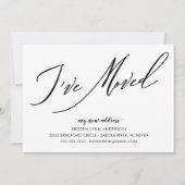 Script moderne J'ai déplacé Faire-part de déplacem (Devant)