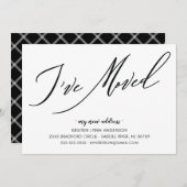 Script moderne J'ai déplacé Faire-part de déplacem (Devant / Derrière)