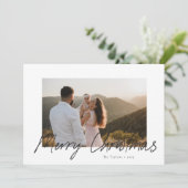 Script moderne Joyeux Carte photo de Noël (Debout devant)