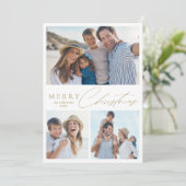 Script moderne Joyeux Noël 3 Photo Carte de vacanc (Debout devant)