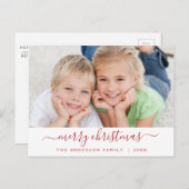 Script moderne Joyeux Noël Carte photo de vacances (Devant / Derrière)