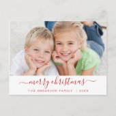 Script moderne Joyeux Noël Carte photo de vacances (Devant)