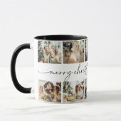 Script moderne Joyeux Noël Famille Photo Mug (Gauche)