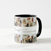 Script moderne Joyeux Noël Famille Photo Mug (Devant droit)