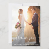 Script moderne lettrage mariage carte de remerciem (Devant)