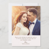 Script moderne lettrage mariage carte de remerciem (Dos)