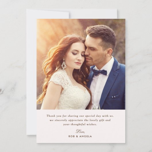 Script moderne lettrage mariage carte de remerciem (Dos)