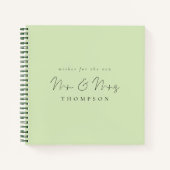 Script moderne M. Mme Mariage Lime Cream Livre d'o (Devant)